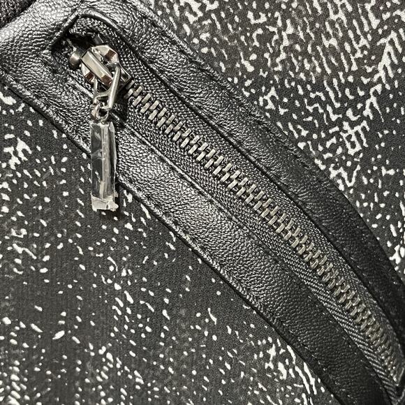 Lane Bryant 22 / 24 3X Tunic Sheer Zip Shoulders Black White Crosshatch Edgy - Picture 4 of 12